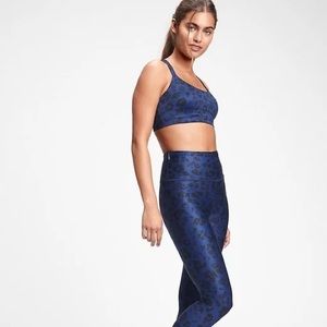 GapFit Eclipse blue leopard strappy sports bra